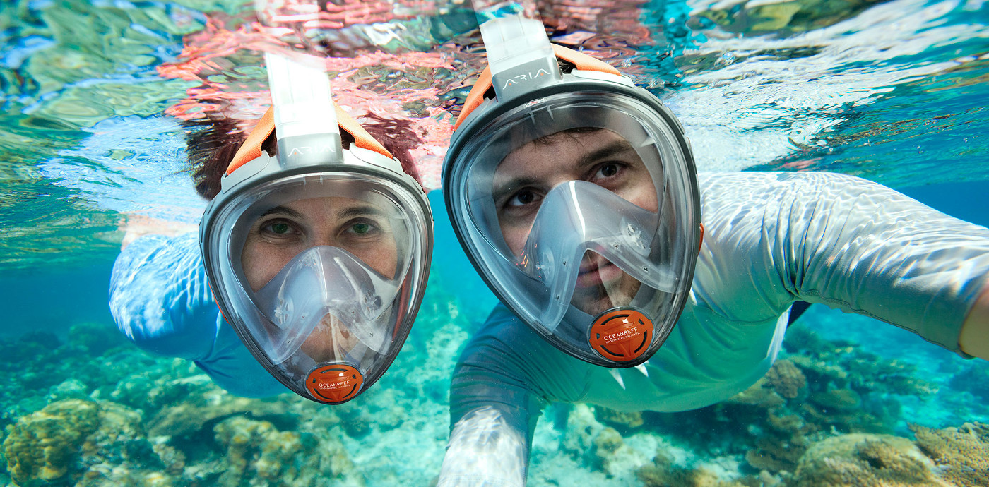Ocean Reef Aria Snorkeling Full Face Mask breath underwater with nose